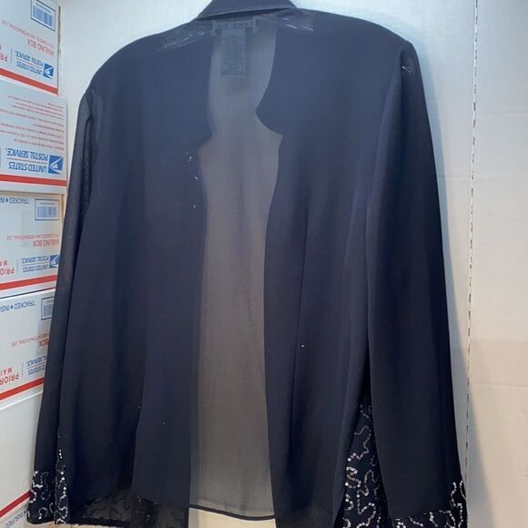 Dana Kay Polyester Open Dress Jacket Sequins Pattern - Picture 5 of 5